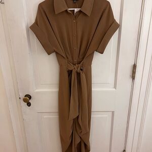 Steve Madden Tan Polo Collar Midi Dress